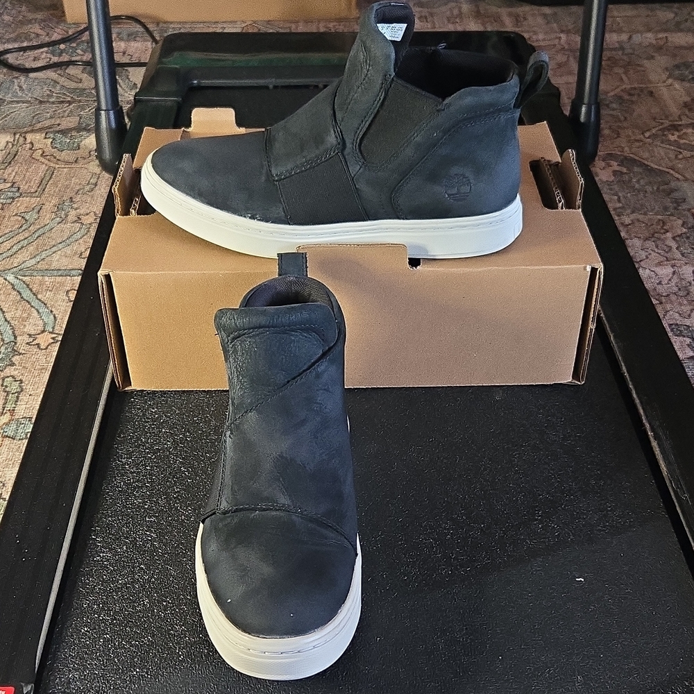 Timberland Women's Chelsea Boots Leather Upper Pull On Black US 8 EU 39